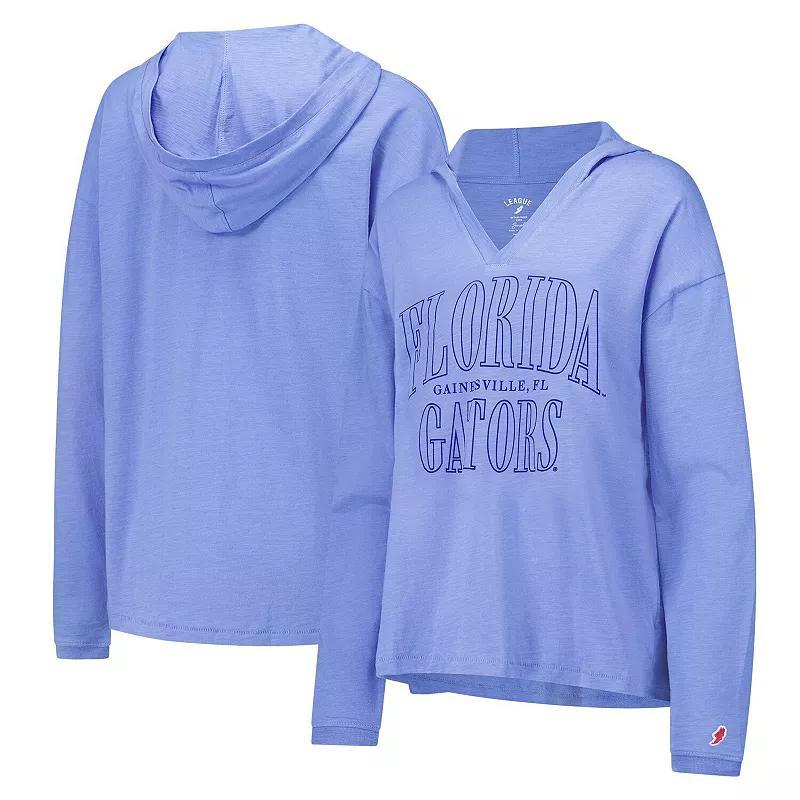 Womens League Collegiate Wear Royal Florida Gators Slub Long Sleeve V-Neck Hoodie T-Shirt product image