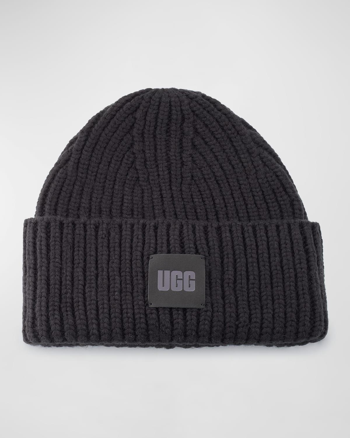 Mens Chunky Rib Knit Beanie Hat Product Image