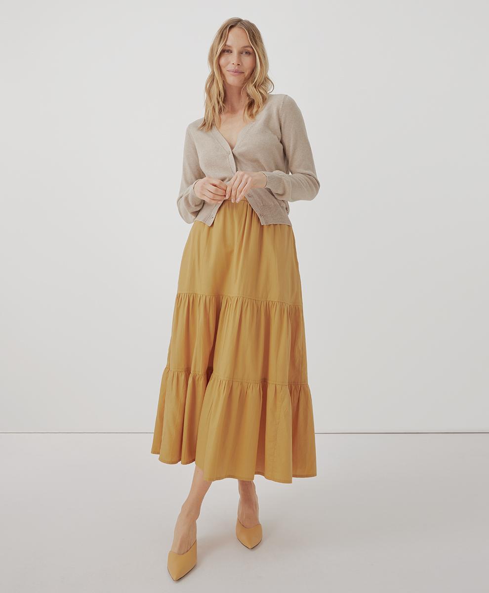 Womens Sunset Light Gauze Tiered Skirt 3XL Product Image