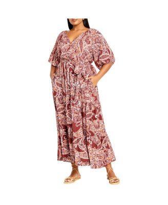 Plus Size Paisley Charm Maxi Dress Product Image