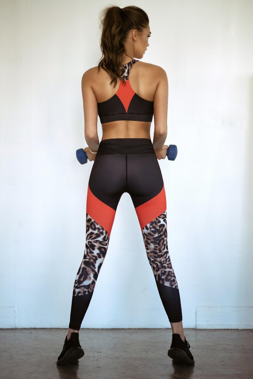 Women's Leopard Colorblock Activewear Set Female Product Image