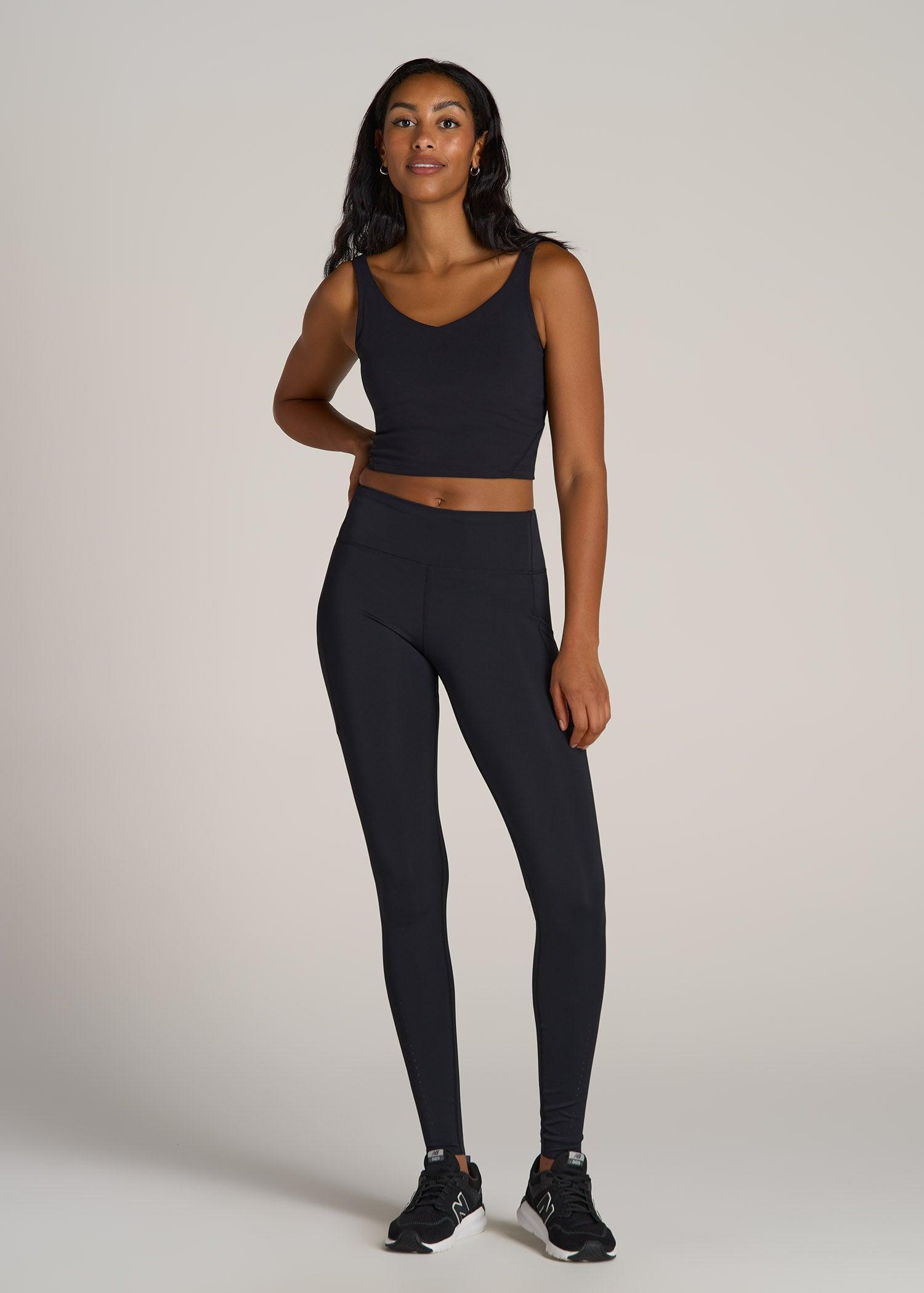 Mid Rise Run Legging for Tall Women in Black Female Product Image