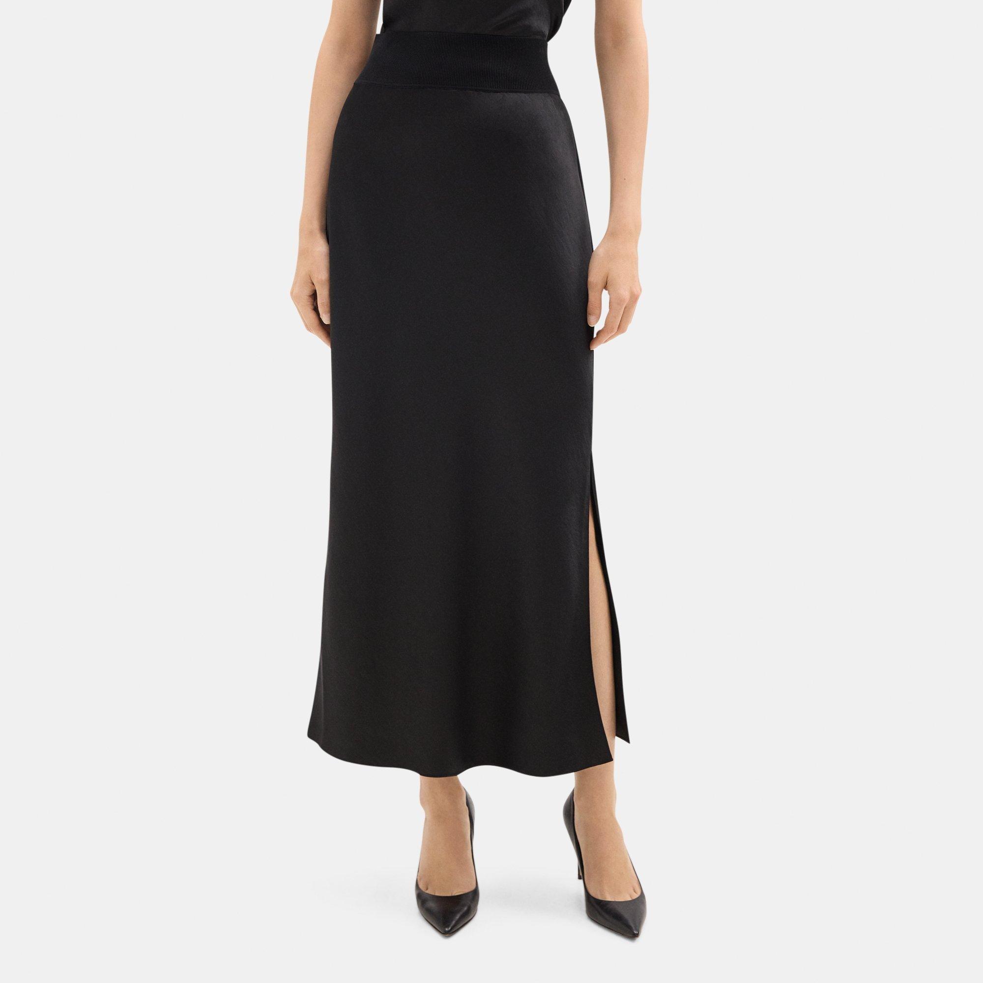 Silky Poly Maxi Pull-On Skirt | Theory Outlet product image