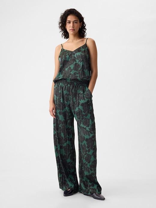 Crinkle Texture Satin Pants Product Image