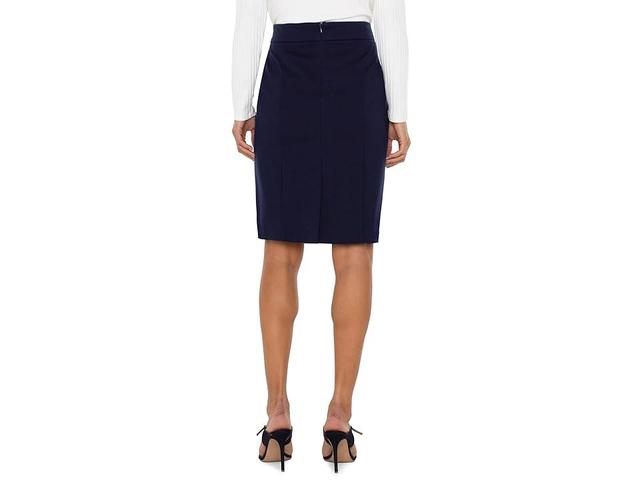 Liverpool Los Angeles Pencil Skirt With Back Vent Mid Rise Super Stretch Ponte (Cadet ) Women's Skirt Product Image