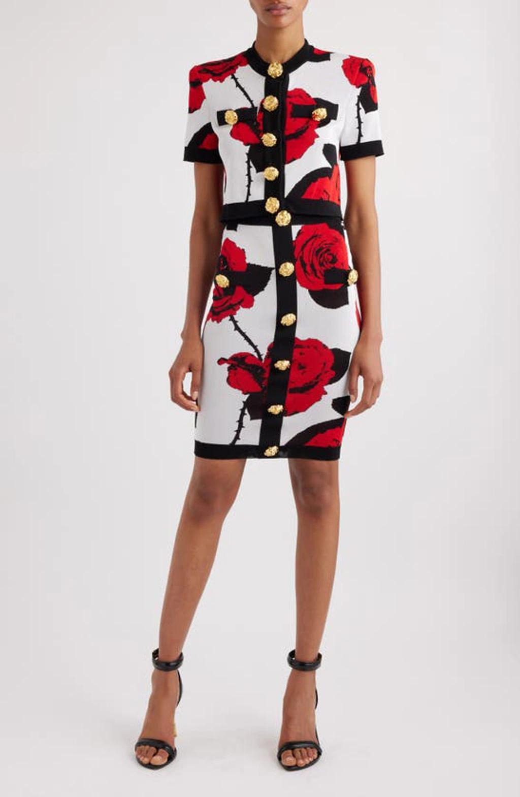 Floral-jacquard Midi Skirt In Multicolor Product Image