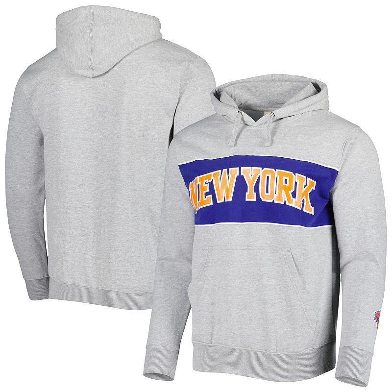 Mens Fanatics Branded Heather Gray New York Knicks Wordmark French Terry Pullover Hoodie Product Image