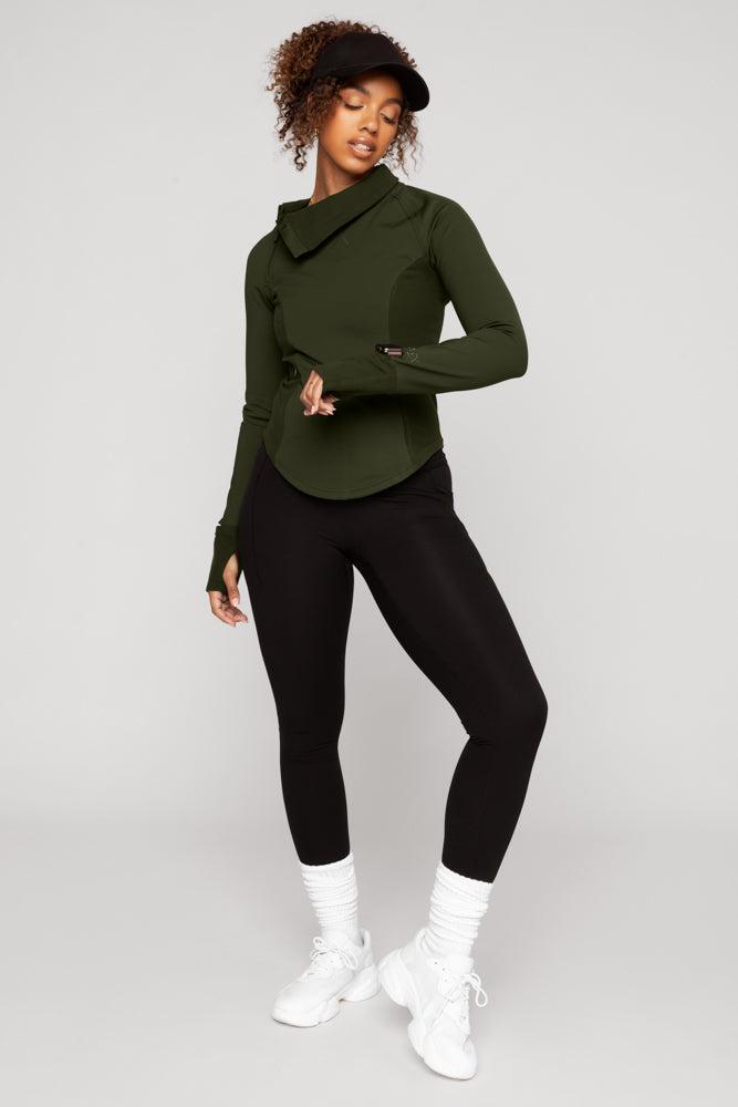 Chasing Pavements Mockneck Pullover - Evergreen Product Image