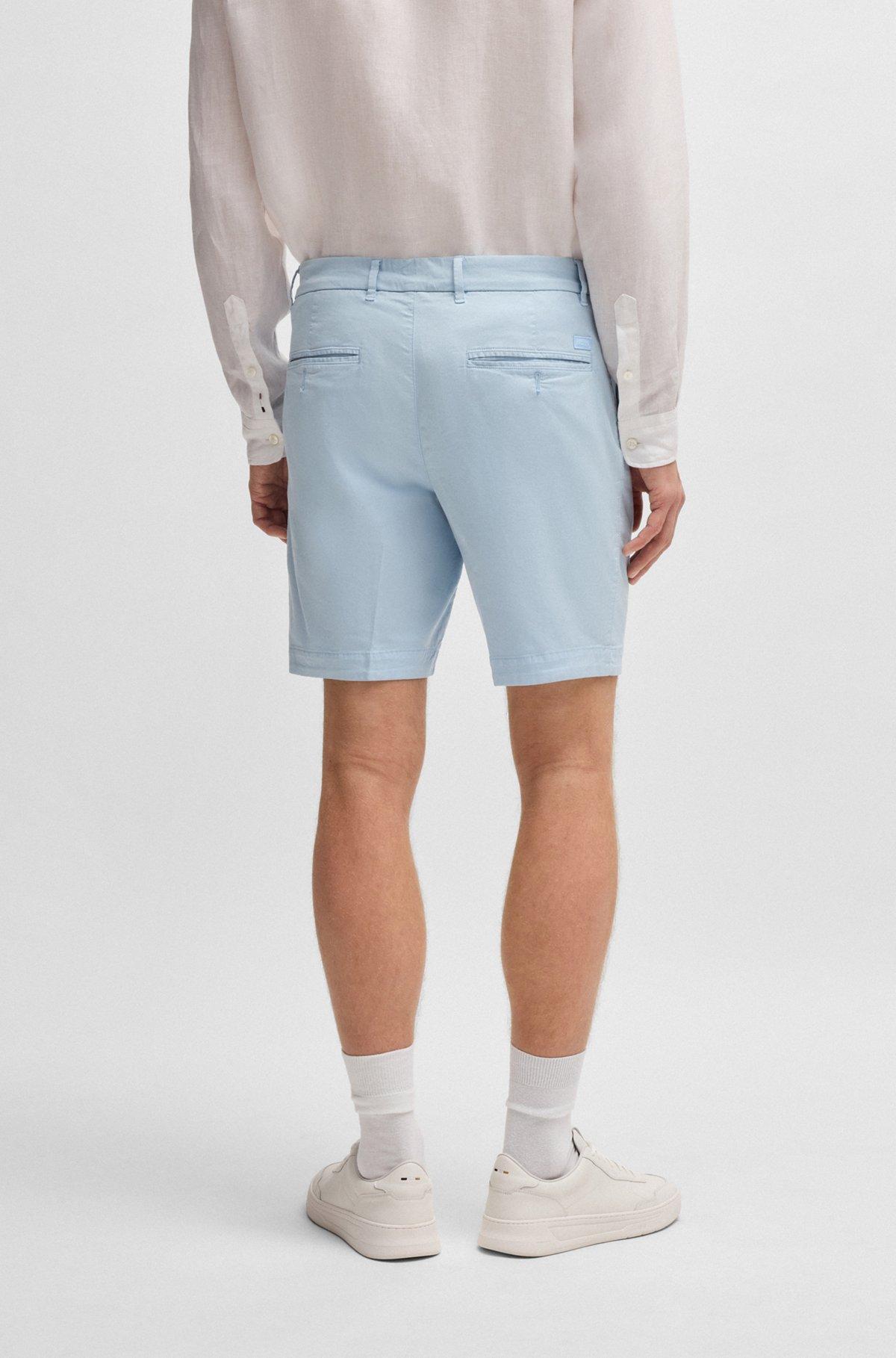 Slim-fit shorts in stretch-cotton twill Product Image