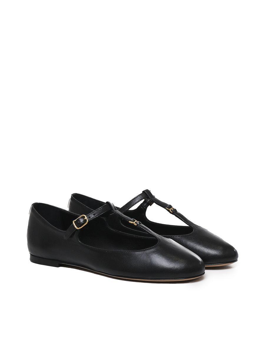 CHLOÉ Leather Ballet Flats In Black Product Image