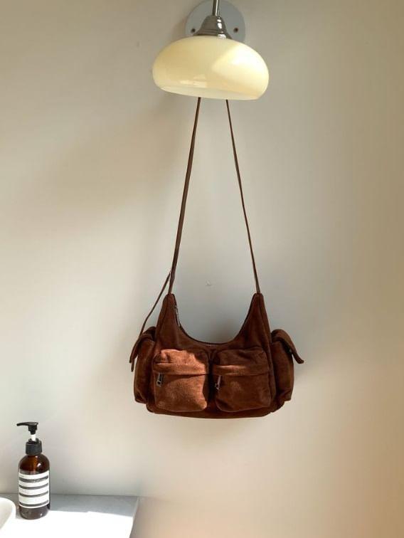 Plain Suede Crossbody Bag Product Image