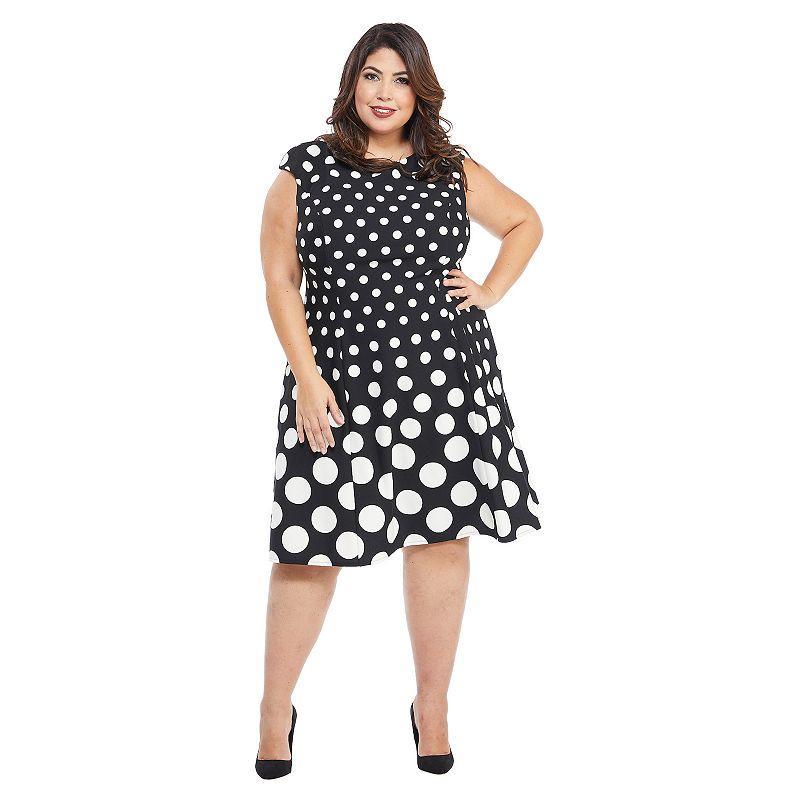 Plus Size London Times Cap Sleeve Fit & Flare Dress, Womens Product Image