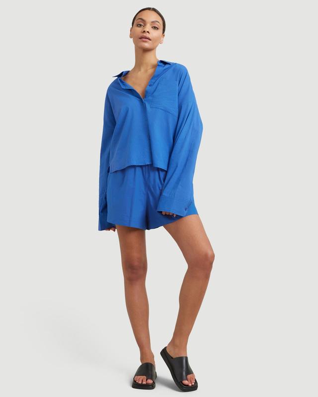 Savvy Cropped Button Down Shirt Product Image