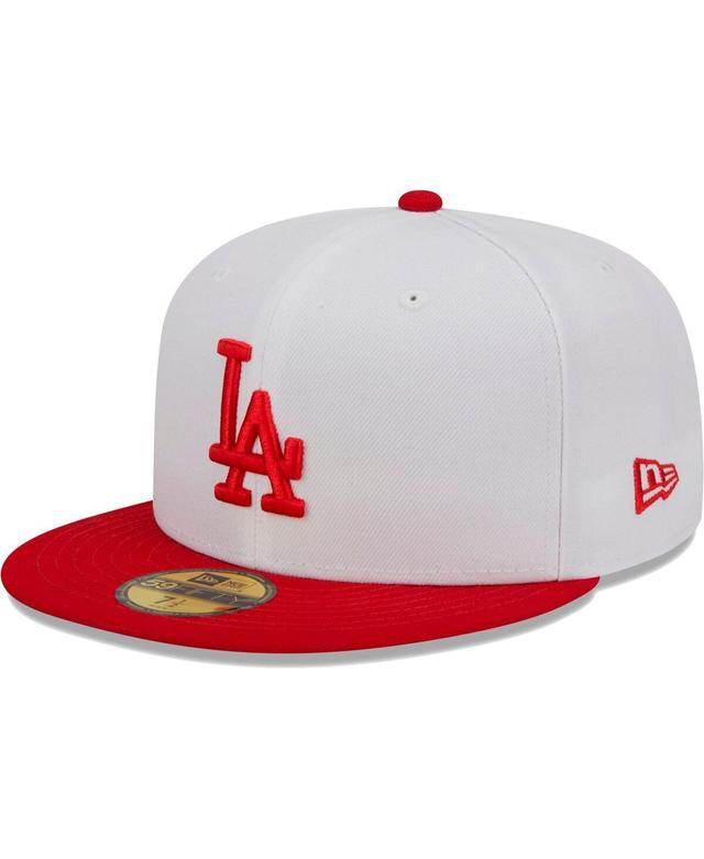 Mens New Era White Los Angeles Dodgers Optic 59FIFTY Fitted Hat - White Product Image