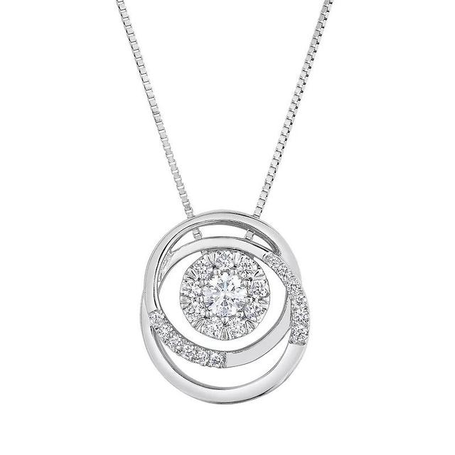 1/4 Carat T.W. Diamond 10k White Gold Pendant Necklace, Womens Product Image