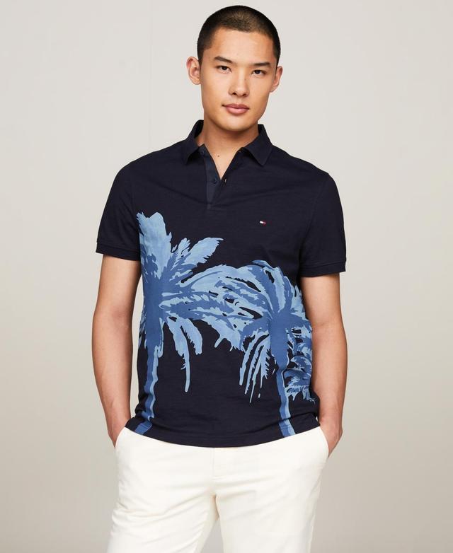 Men's Short Sleeve Palm Print Polo Shirt Product Image