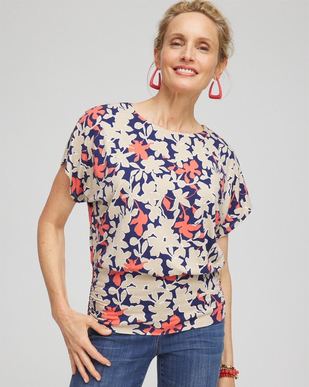 Women's Touch of Cool Floral Banded Hem Top Product Image