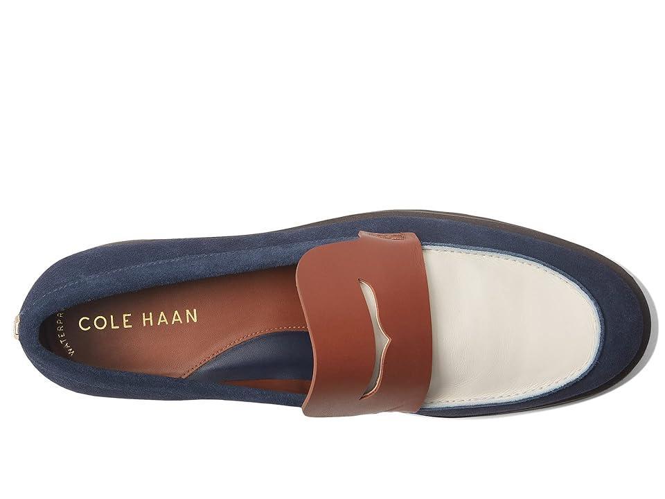 Cole Haan Geneva Loafer Blazer Agora Suede/Ivory Princess/Brushed Gold) Women's Shoes Product Image