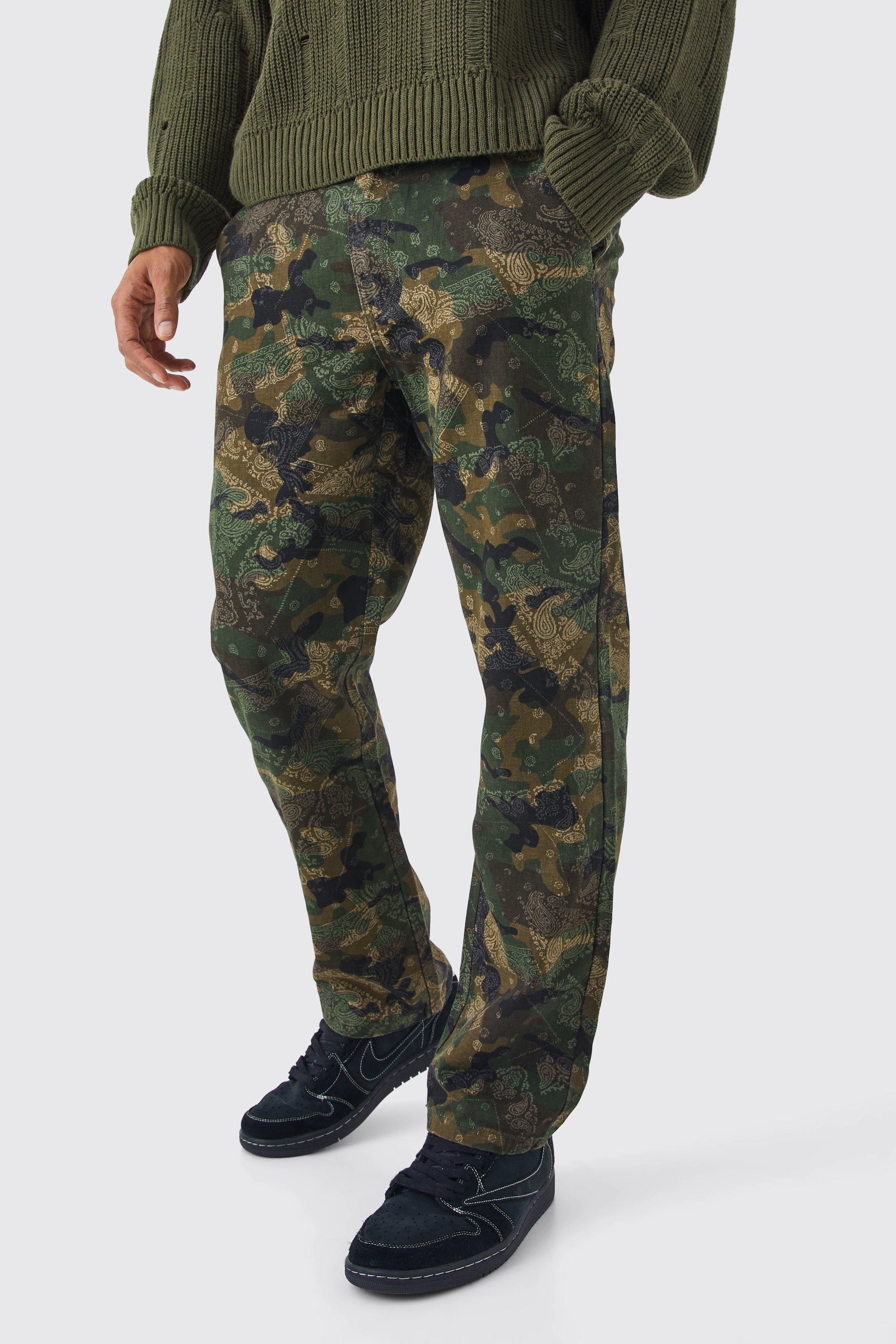 Straight Camo Bandana Cargo Pants | boohooMAN USA product image