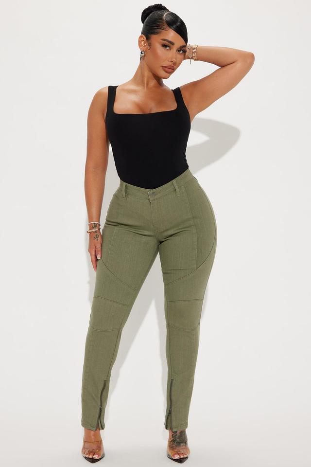 Keeping Score Skinny Pant - Olive Product Image