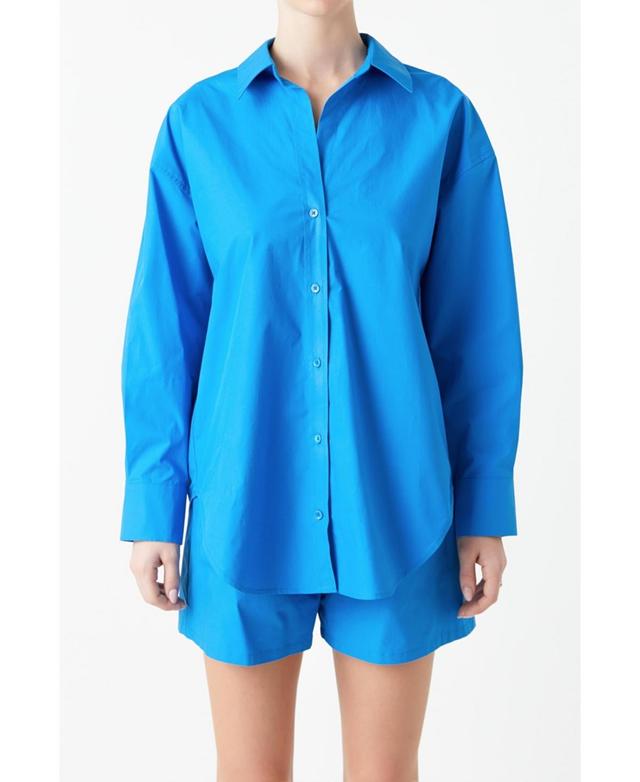 Womens Oversize Collared Shirt Product Image