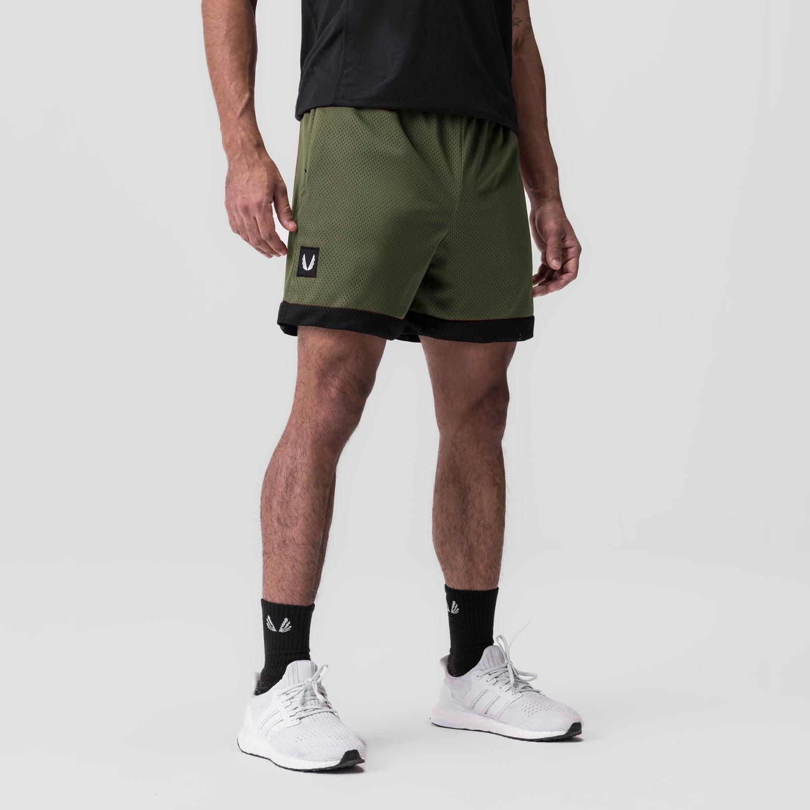 0795. SilverPlus™ Mesh Reversible Short  - Olive/Black Product Image