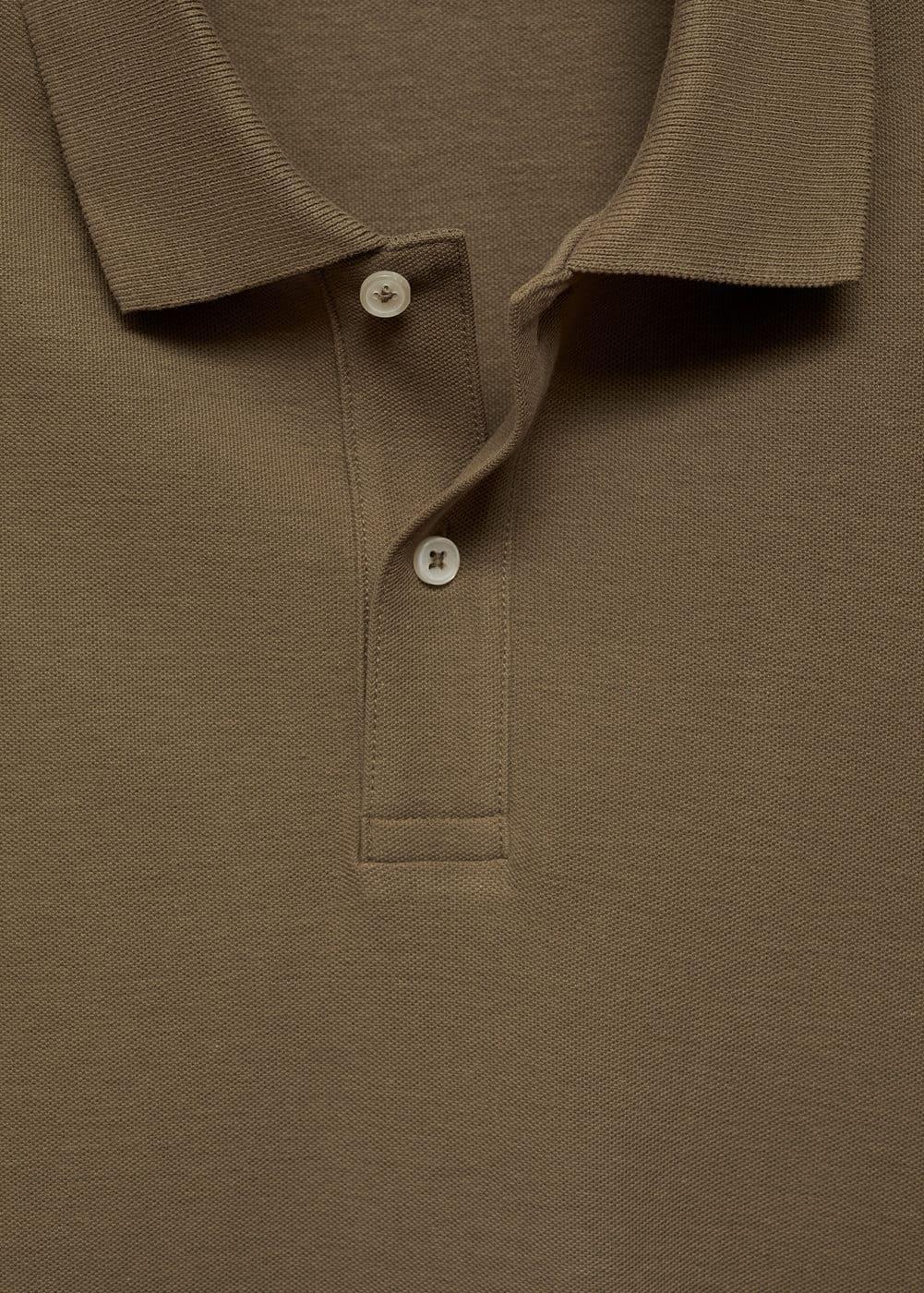 MANGO MAN - 100% cotton pique polo shirt olive greenMen Product Image