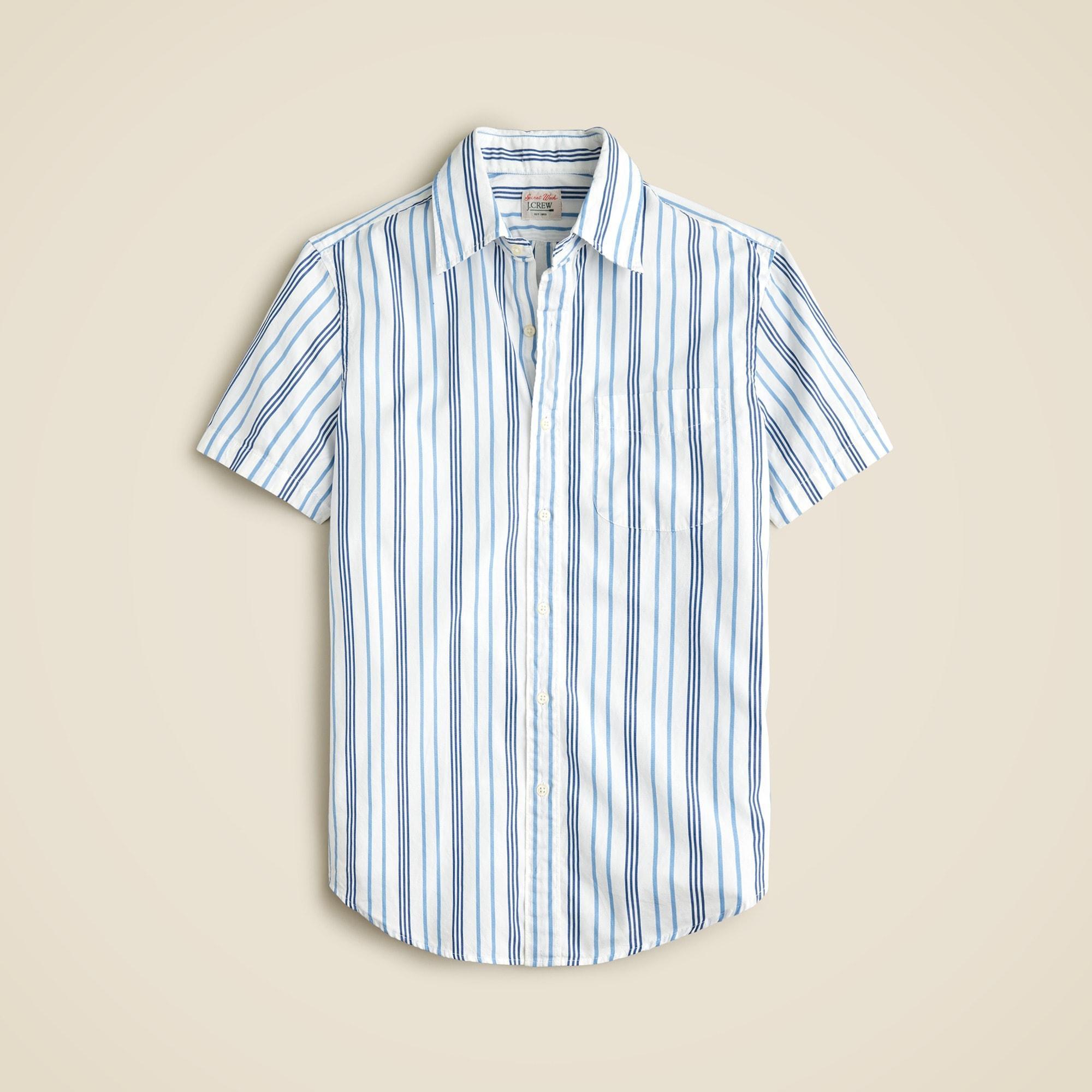 Short-sleeve Secret Wash cotton poplin shirt with point collar Product Image