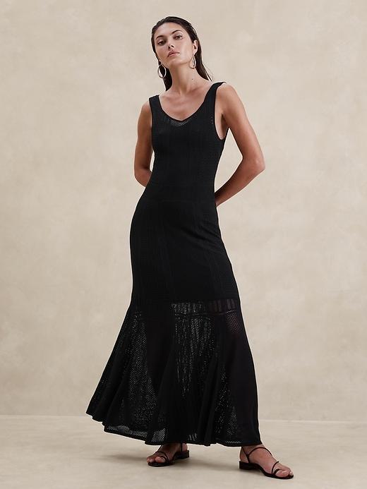 Open-Stitch Lace Maxi Dress Product Image