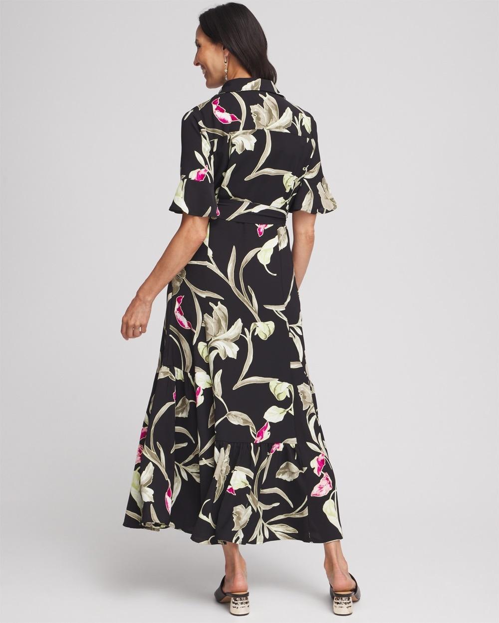 Elbow-sleeve Tiered Maxi Dress Product Image