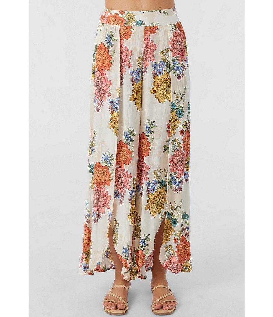 O'Neill Tymea High Rise Floral Print Split Hem Wide Leg Pants Product Image