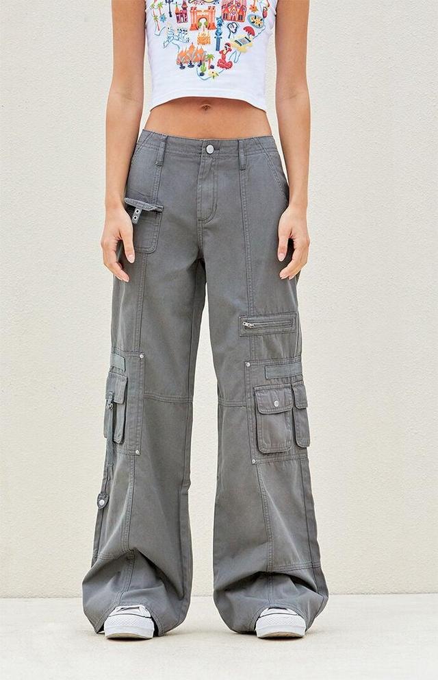 Women's Low Rise Baggy Flare Cargo Pants - Product Image