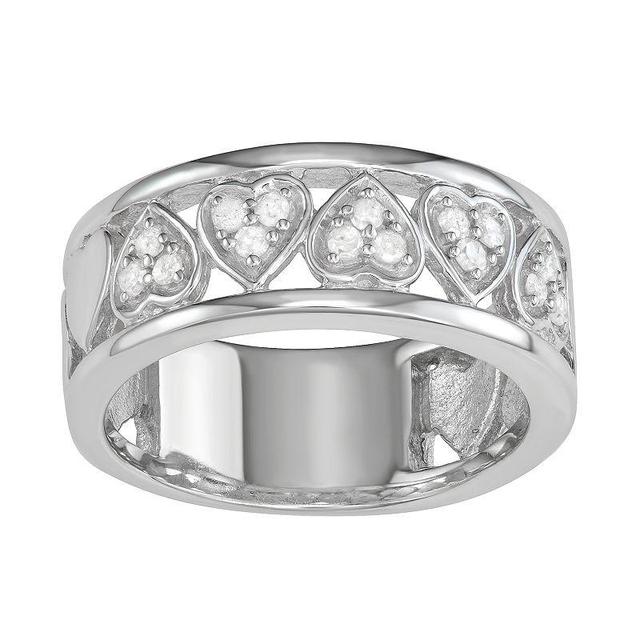 Jewelexcess Sterling Silver 1/5 C.T. Diamond Heart Ring, Womens Silvertone Product Image