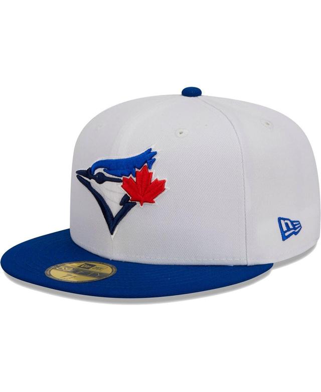 Mens New Era White/Royal Toronto Blue Jays Optic 59FIFTY Fitted Hat Product Image