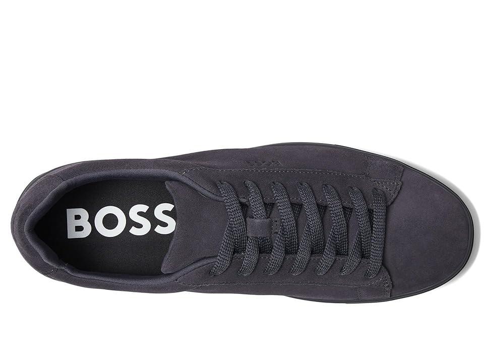 Boss Dark Grey Lace Up Suede Sneakers Product Image