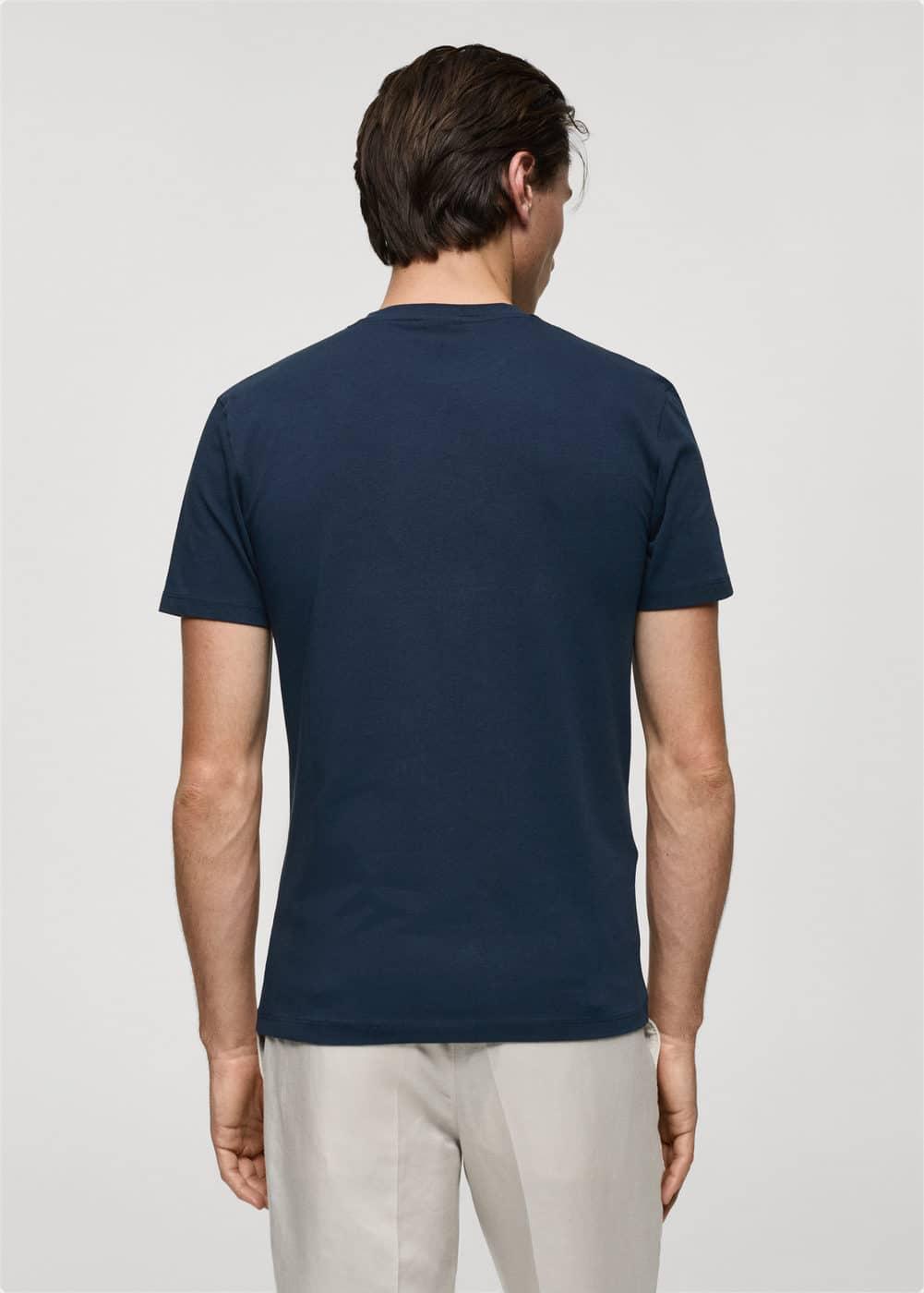 MANGO MAN - Stretch cotton T-shirt navyMen Product Image