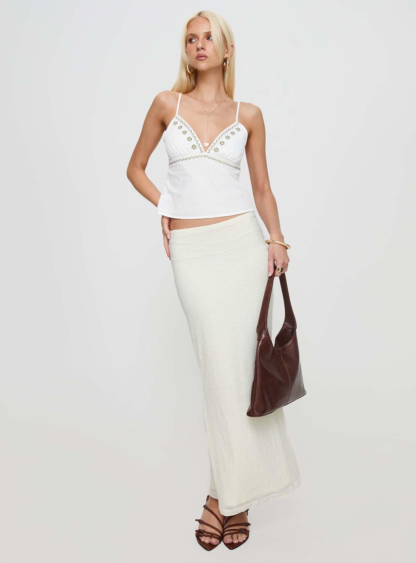 Love Like Yours Lace Maxi Skirt Cream Product Image