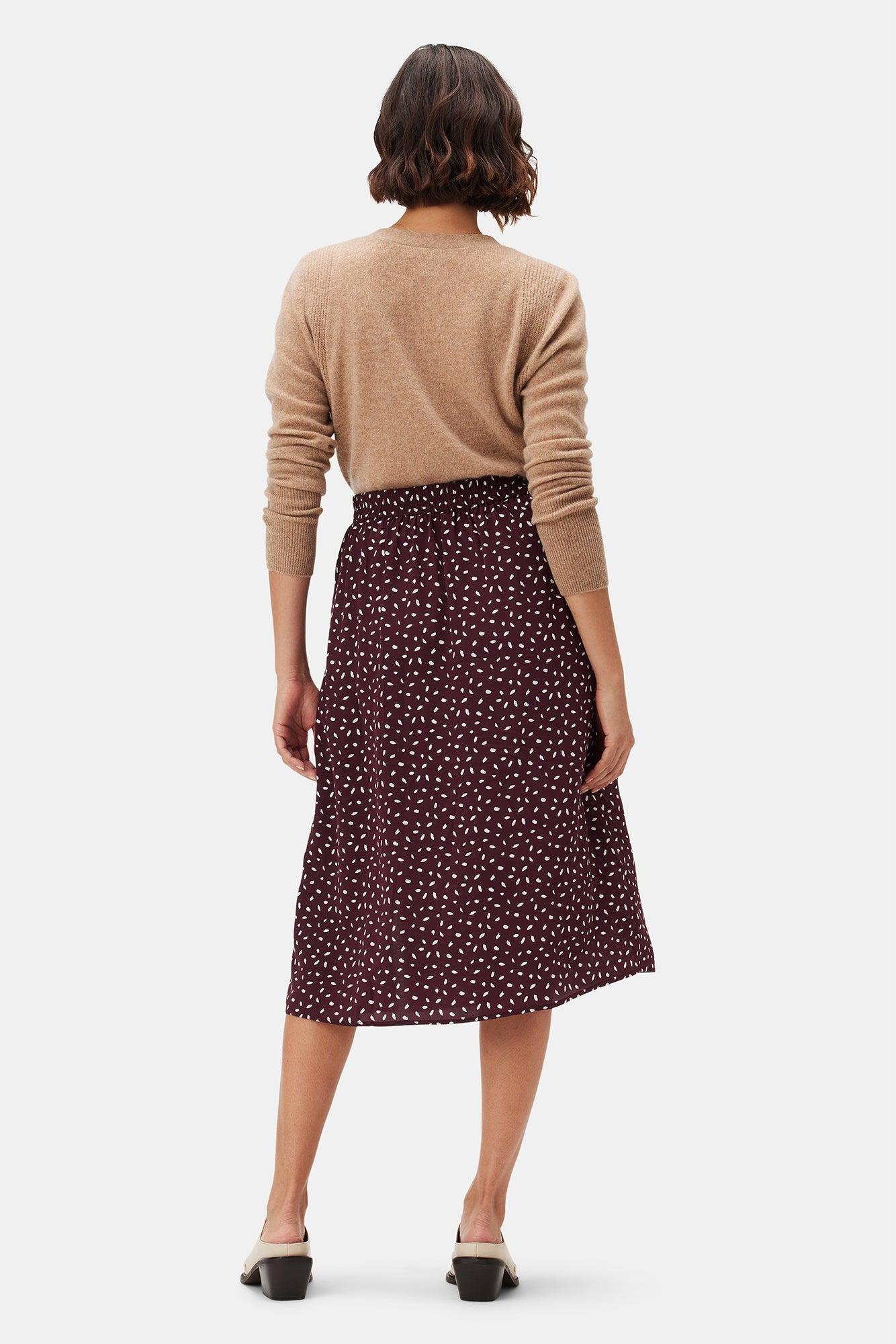 Ollie Washable Silk Skirt - Doucet Dot Vineyard - ReAmour Product Image