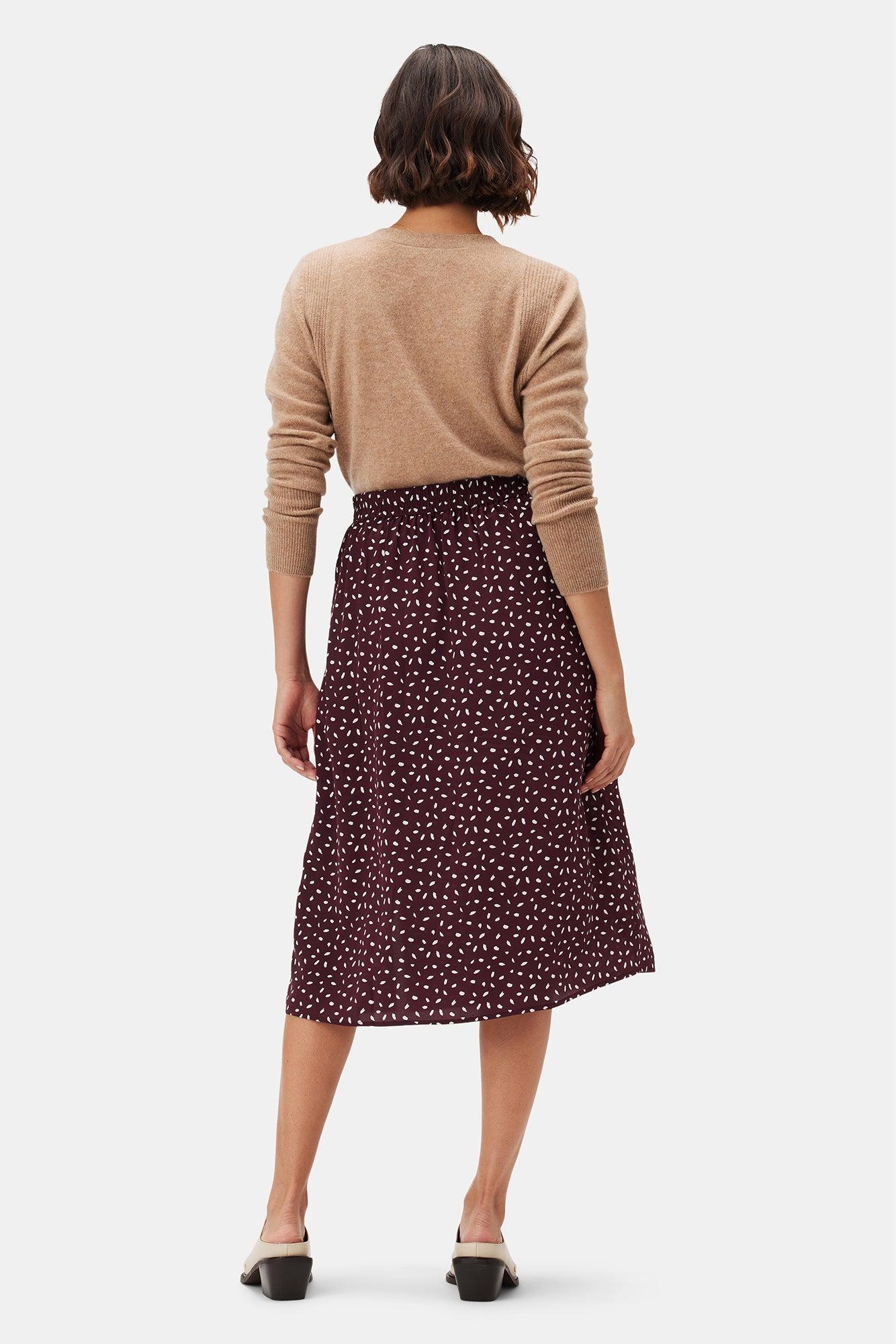 Ollie Washable Silk Skirt - Doucet Dot Vineyard Product Image