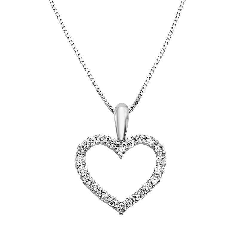 The Regal Collection 1/4 Carat T.W. IGL Certified Diamond 14k Gold Heart Pendant Necklace, Womens White Product Image