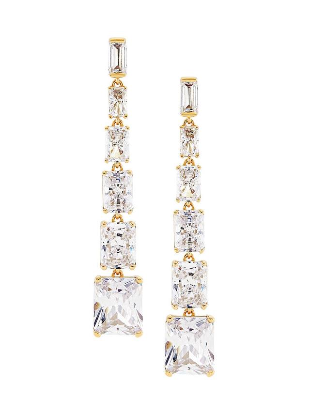 Womens Naomi 18K-Gold-Plated & Cubic Zirconia Drop Earrings Product Image