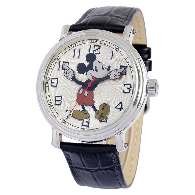 Mens Disney Mickey Mouse Strap Watch - Black Product Image