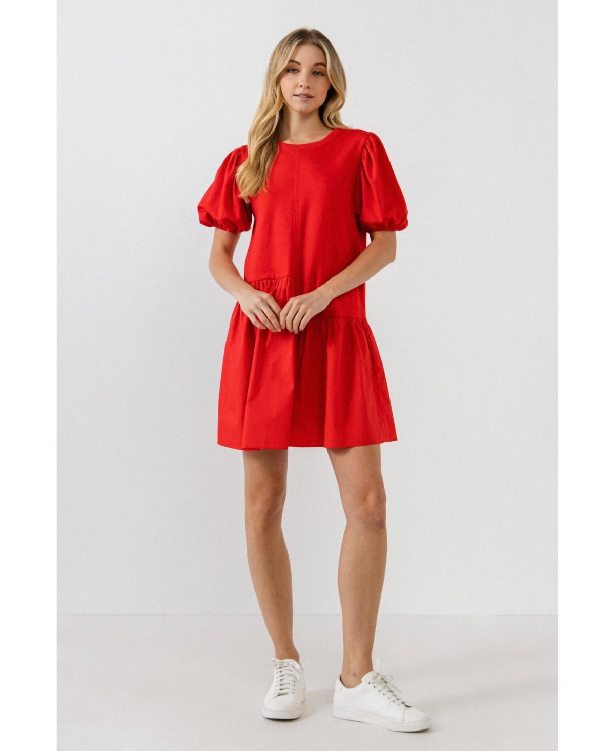 English Factory Womens Knit Woven Mixed Dress Product Image