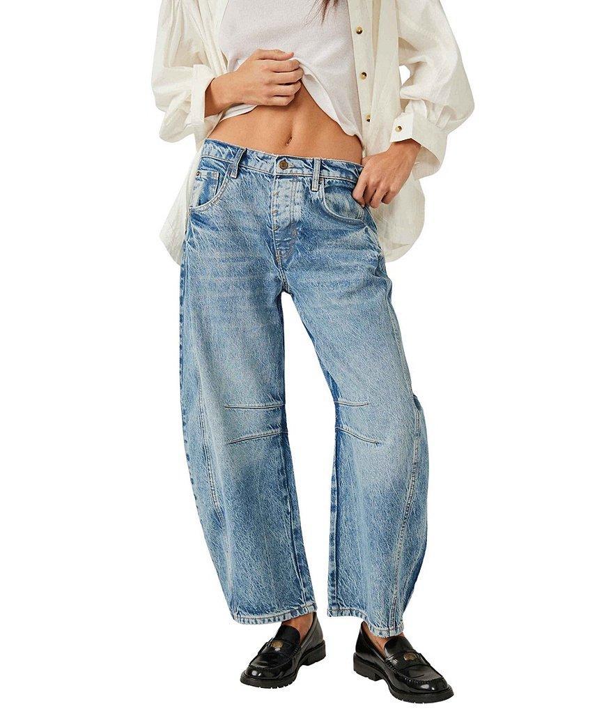 Free People We The Free Good Luck Mid-Rise Wide Leg Barrel Jeans product image