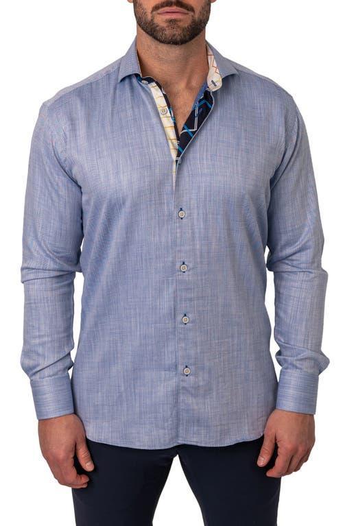 Maceoo Einstein FlamBlue Contemporary Fit Button-Up Shirt Product Image