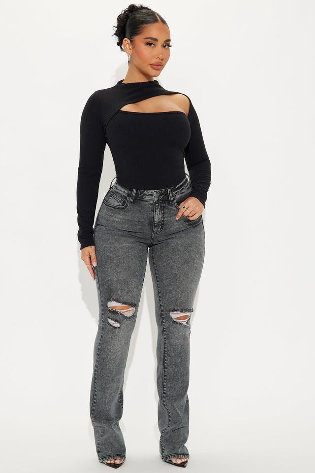 Babetown Bootcut Jeans - Grey Product Image