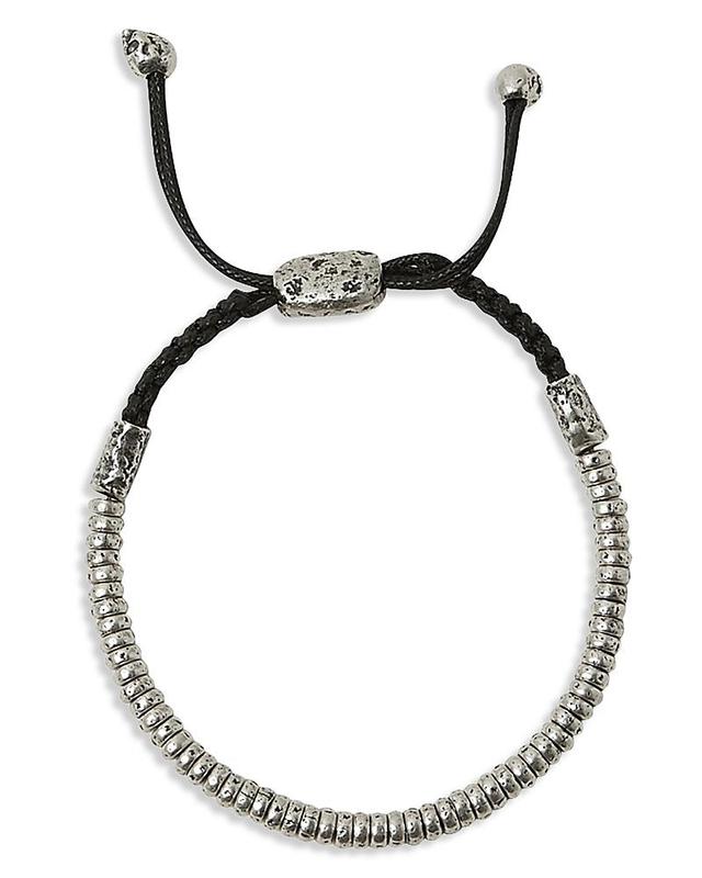 John Varvatos Collection Men's Men's Sterling Silver Simit Silver Beaded Bolo Bracelet - Male Product Image