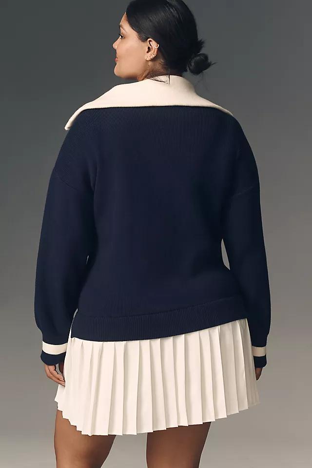 Flat White Varsity Sweater Twofer Mini Dress Product Image