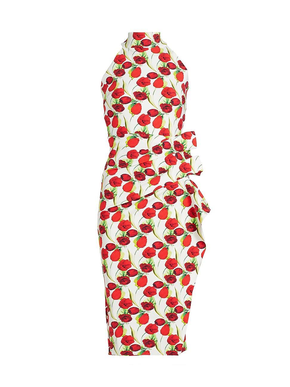 Womens Amenadiel Print Halter Cocktail Dress Product Image