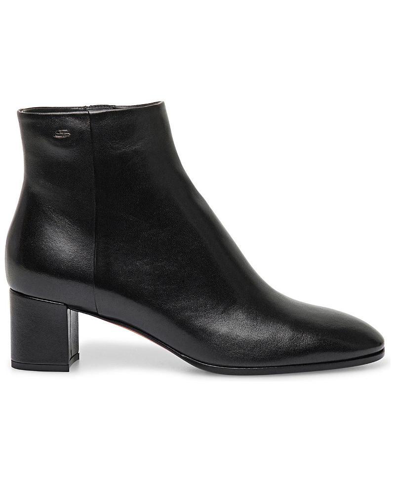 Womens 50MM Side-Zip Leather Booties Product Image